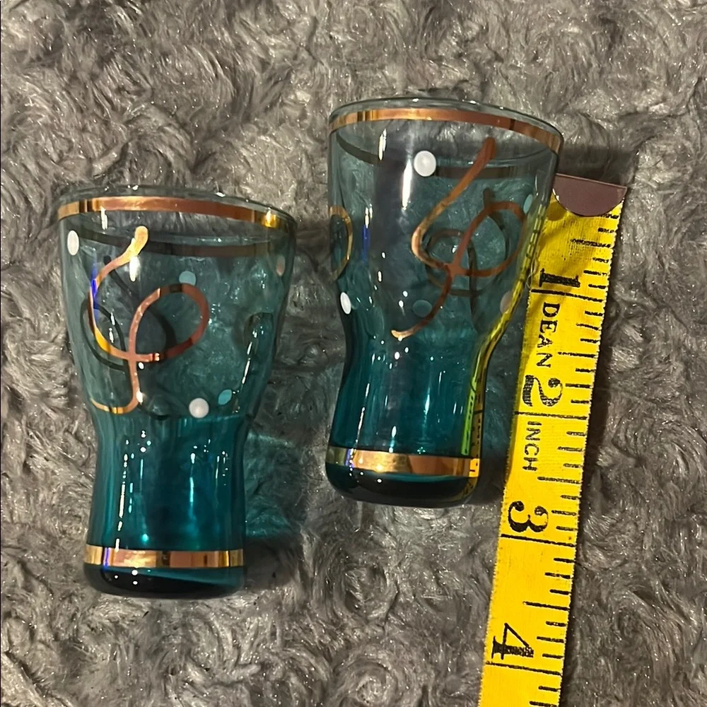 Elegant Blue and Gold Shot Glasses DL13